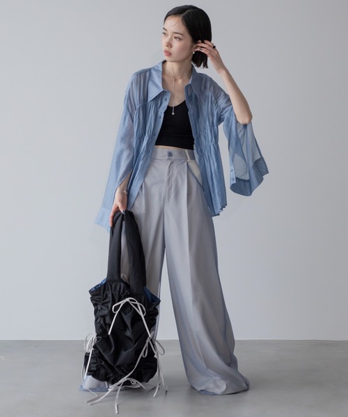 VACANCY(ヴァカンシー)の「シャーリングシアーシャツ(シャツ/ブラウス・レディース・イエロー/ブルー・FREE)」の19枚目の写真