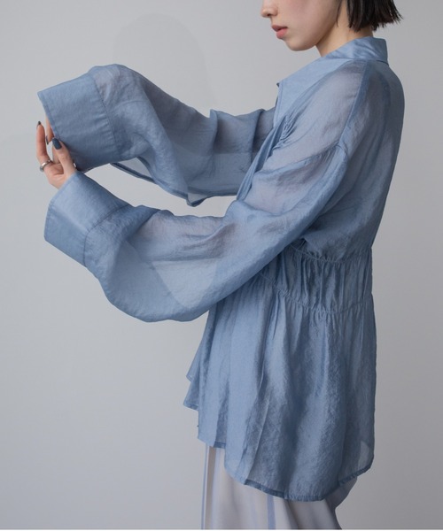 VACANCY(ヴァカンシー)の「シャーリングシアーシャツ(シャツ/ブラウス・レディース・イエロー/ブルー・FREE)」の7枚目の写真