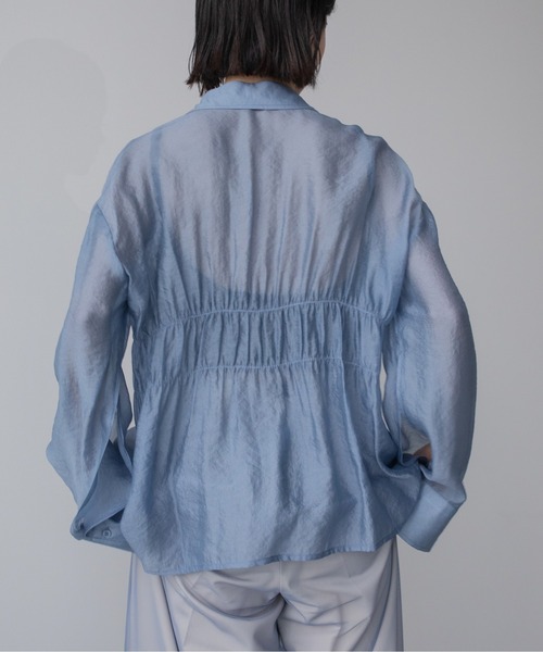 VACANCY(ヴァカンシー)の「シャーリングシアーシャツ(シャツ/ブラウス・レディース・イエロー/ブルー・FREE)」の6枚目の写真