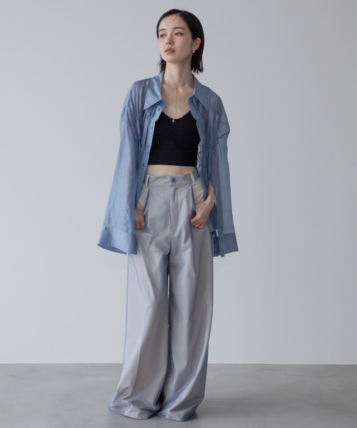 VACANCY(ヴァカンシー)の「シャーリングシアーシャツ(シャツ/ブラウス・レディース・イエロー/ブルー・FREE)」の21枚目の写真