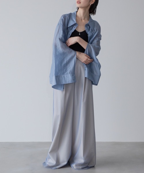 VACANCY(ヴァカンシー)の「シャーリングシアーシャツ(シャツ/ブラウス・レディース・イエロー/ブルー・FREE)」の22枚目の写真