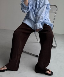 【セルフカット可能】daily daily super stretch pleats wide pants / デイリーデイリースーパーストレッチプリーツワイドパンツ