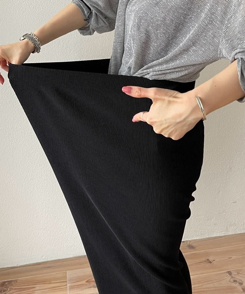wee9s（ウィークス）の「【セルフカット可能】daily daily super stretch pleats wide pants / デイリーデイリースーパーストレッチプリーツワイドパンツ（スウェットパンツ・レディース・ブラック/チェリーレッド/ブルー/オフホワイト/ネイビー/ピンク・FREE）」の20枚目の写真