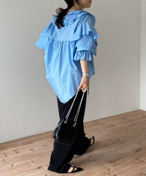 wee9s（ウィークス）の「【セルフカット可能】daily daily super stretch pleats wide pants / デイリーデイリースーパーストレッチプリーツワイドパンツ（スウェットパンツ・レディース・ブラック/チェリーレッド/ブルー/オフホワイト/ネイビー/ピンク・FREE）」の14枚目の写真