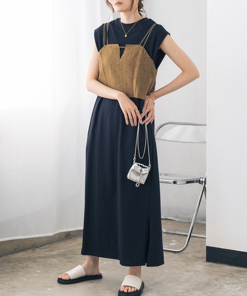 hunch（ハンチ）の「ノースリーブワンピース（ワンピース・レディース・ベージュ/レッド/ブラック・FREE）」の2枚目の写真