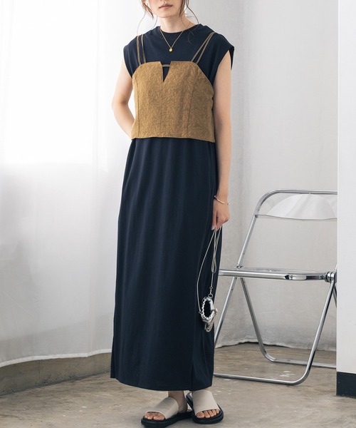 hunch（ハンチ）の「ノースリーブワンピース（ワンピース・レディース・ベージュ/レッド/ブラック・FREE）」の5枚目の写真