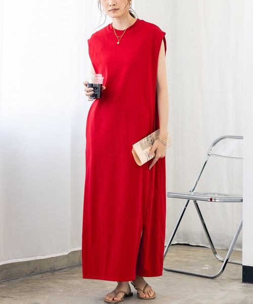 hunch（ハンチ）の「ノースリーブワンピース（ワンピース・レディース・ベージュ/レッド/ブラック・FREE）」の22枚目の写真