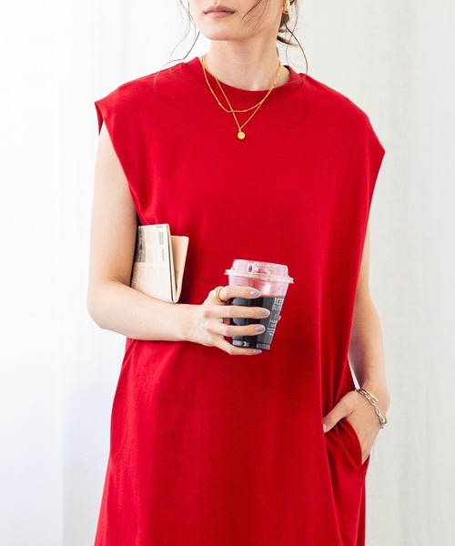 hunch（ハンチ）の「ノースリーブワンピース（ワンピース・レディース・ベージュ/レッド/ブラック・FREE）」の21枚目の写真