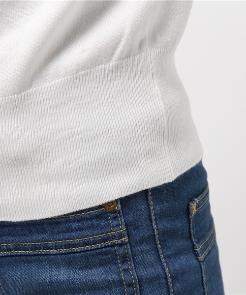 Heather（ヘザー）の「ハイゲージオフタートル7分袖　567931（ニット/セーター・レディース・オフホワイト/ライトピンク/ネイビー・FREE）」の9枚目の写真