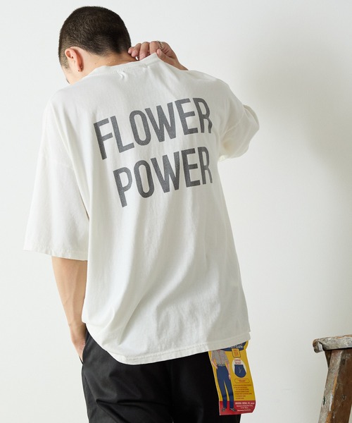 REMI RELIEF(レミレリーフ)の「REMI RELIEF/レミレリーフ HARD SP加工20/-天竺BIGサイズT(FLOWER POWER) Tシャツ(Tシャツ/カットソー・メンズ・カーキ/オフホワイト/ブラウン・L/XL/M)」の19枚目の写真