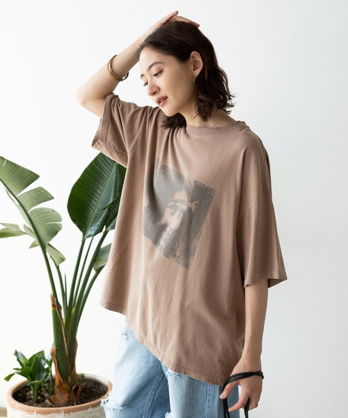 REMI RELIEF(レミレリーフ)の「REMI RELIEF/レミレリーフ HARD SP加工20/-天竺BIGサイズT(FLOWER POWER) Tシャツ(Tシャツ/カットソー・メンズ・カーキ/オフホワイト/ブラウン・L/XL/M)」の22枚目の写真