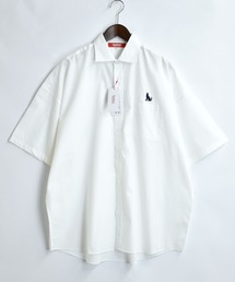 別注【Healthknit Product】one point stitch broadcloth shirt/ワンポイント刺繍 ブロードクロス レギュラーカラー 半袖シャツ 無地/ストライプ
