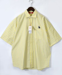 Healthknit Product（ヘルスニットプロダクト）の「別注【Healthknit Product】one point stitch broadcloth shirt/ワンポイント刺繍 ブロードクロス レギュラーカラー 半袖シャツ 無地/ストライプ（シャツ/ブラウス・メンズ）」