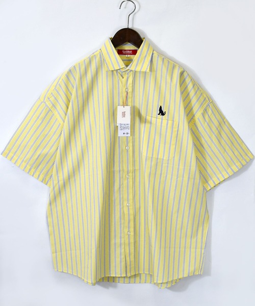 Healthknit Product(ヘルスニットプロダクト)の「別注【Healthknit Product】one point stitch broadcloth shirt/ワンポイント刺繍 ブロードクロス レギュラーカラー 半袖シャツ 無地/ストライプ(シャツ/ブラウス・メンズ・ブラック/グレイッシュブルー/ブラック系その他/ホワイト/グリーン/ホワイト系その他/ブルー系その他/グリーン系その他/グレー/イエロー・M/L/XL)」の10枚目の写真