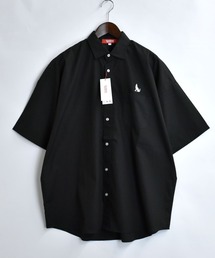 別注【Healthknit Product】one point stitch broadcloth shirt/ワンポイント刺繍 ブロードクロス レギュラーカラー 半袖シャツ 無地/ストライプ