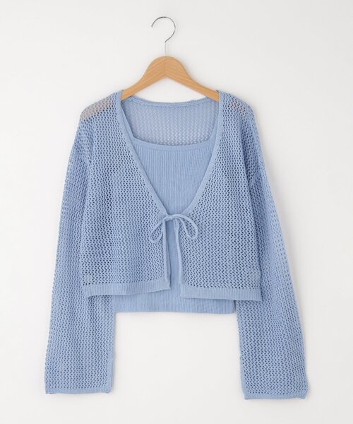 &Bridge(アンドブリッジ)の「◆Ray Cassin(レイカズン) メッシュカーディガン&キャミソールセット(その他トップス・レディース・イエロー・99)」の2枚目の写真