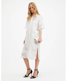 ALLSAINTS | MERIA BRODERIE MIDI DRESS | MERIA BRODERIE ミディ ドレス・ワンピース(ワンピース)