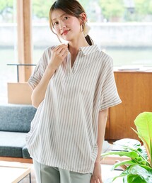 リネンミックススキッパーシャツ