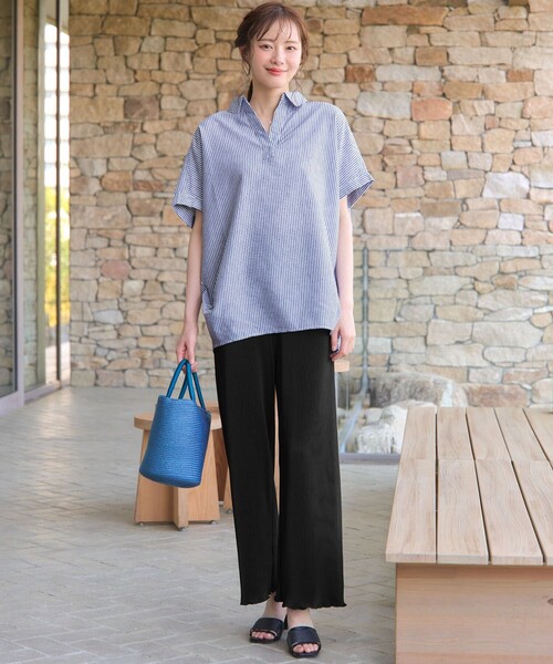 Plage - 新品未使用✨ 2018SS plage スキッパー リネンシャツ R'IAM】フォルムスキッパー半袖 シャツ（シャツ/ブラウス