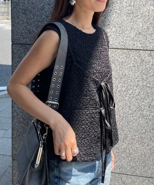 シャーリングビスチェノースリトップスSET（ベスト）｜y/m（イム） 6,600円