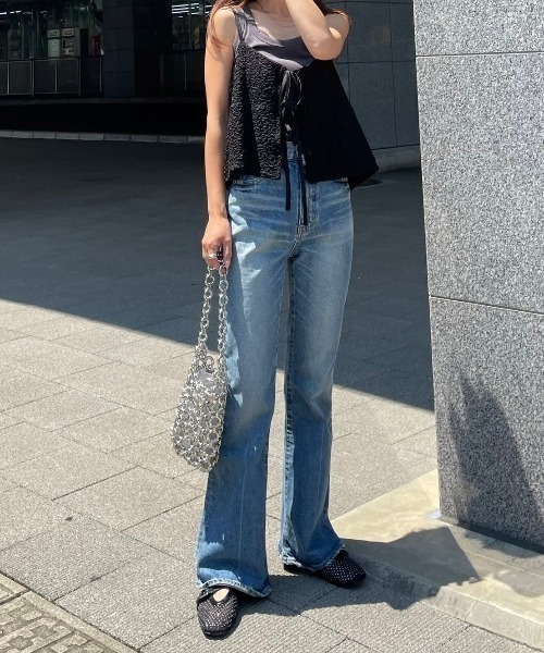 y/m(イム)の「シャーリングビスチェノースリトップスSET(ベスト・レディース・ブラック/アイボリー・FREE)」の9枚目の写真