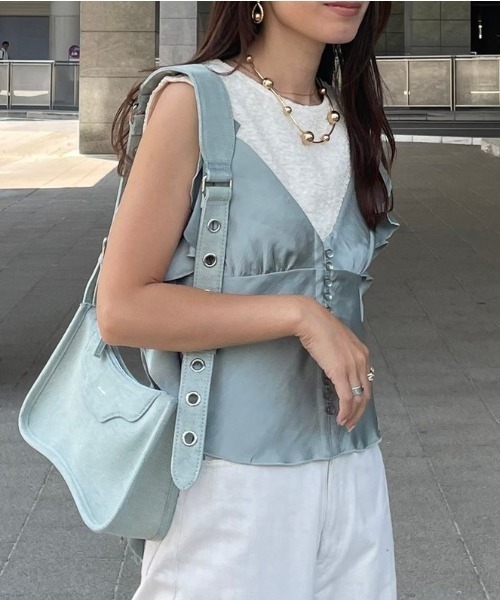 y/m(イム)の「シャーリングビスチェノースリトップスSET(ベスト・レディース・ブラック/アイボリー・FREE)」の18枚目の写真