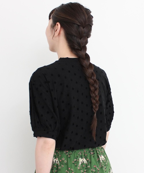 l'atelier du savon（アトリエドサボン）の「C/ベロアドット　Tシャツ（Tシャツ/カットソー・レディース・オフホワイト/ブラック・FREE）」の15枚目の写真