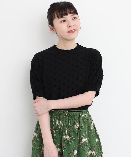 l'atelier du savon（アトリエドサボン）の「C/ベロアドット　Tシャツ（Tシャツ/カットソー・レディース・オフホワイト/ブラック・FREE）」の18枚目の写真
