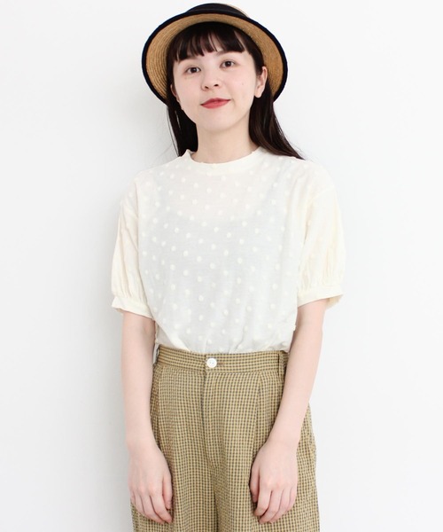 l'atelier du savon（アトリエドサボン）の「C/ベロアドット　Tシャツ（Tシャツ/カットソー・レディース・オフホワイト/ブラック・FREE）」の11枚目の写真
