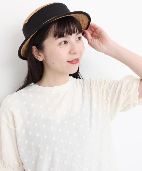 l'atelier du savon（アトリエドサボン）の「C/ベロアドット　Tシャツ（Tシャツ/カットソー・レディース・オフホワイト/ブラック・FREE）」の4枚目の写真