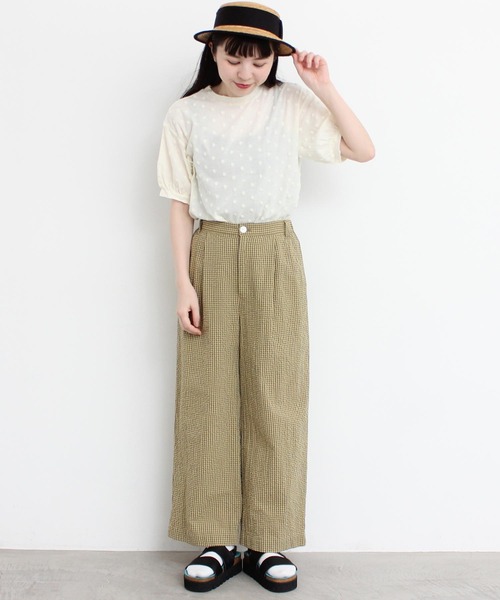 l'atelier du savon（アトリエドサボン）の「C/ベロアドット　Tシャツ（Tシャツ/カットソー・レディース・オフホワイト/ブラック・FREE）」の20枚目の写真