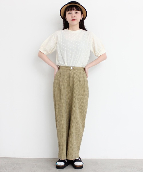 l'atelier du savon（アトリエドサボン）の「C/ベロアドット　Tシャツ（Tシャツ/カットソー・レディース・オフホワイト/ブラック・FREE）」の21枚目の写真