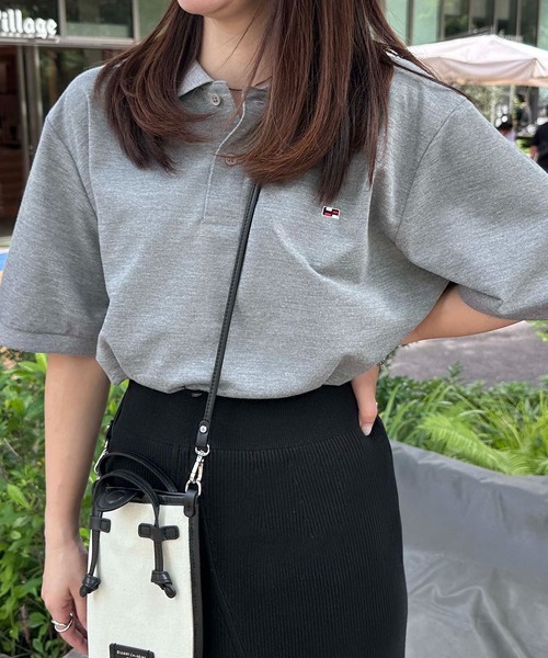 ❤️HORN GARMENT ❤️ブラックポロシャツ　美品 DRESS（釣り） DRESS LOUD GIRL ドライポロシャツ【ブラック