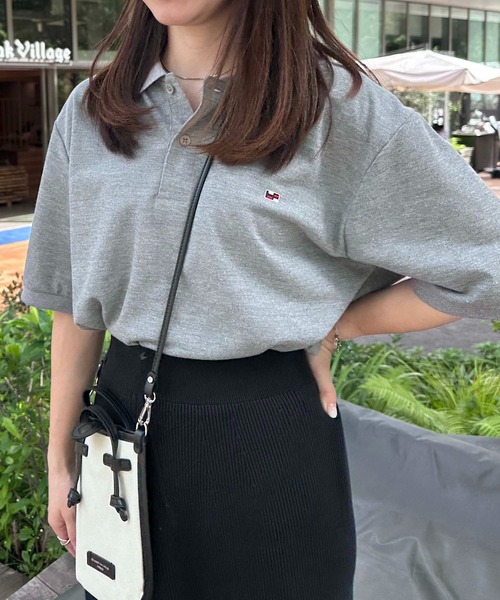 SETUP7（セットアップセブン）の「【H by Figer】フラッグロゴポロシャツ（ポロシャツ・レディース・ホワイト/ネイビー/ブラック/グレー・S/M/L/XL）」の10枚目の写真