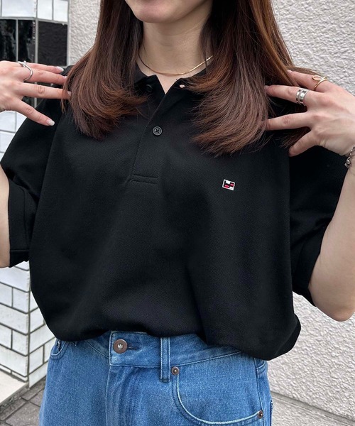 SETUP7（セットアップセブン）の「【H by Figer】フラッグロゴポロシャツ（ポロシャツ・レディース・ホワイト/ネイビー/ブラック/グレー・S/M/L/XL）」の7枚目の写真