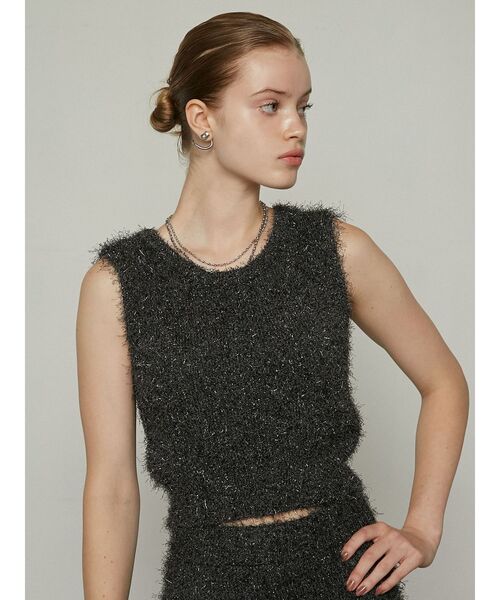 EMODA（エモダ）の「フラッフィーニットタンクトップ（タンクトップ・レディース・アイボリー/ライム/グレー/ブラック・FREE）」の12枚目の写真