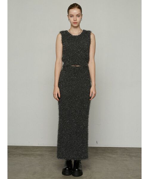 EMODA（エモダ）の「フラッフィーニットタンクトップ（タンクトップ・レディース・アイボリー/ライム/グレー/ブラック・FREE）」の10枚目の写真