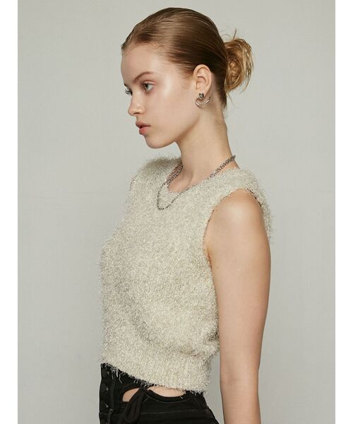 EMODA（エモダ）の「フラッフィーニットタンクトップ（タンクトップ・レディース・アイボリー/ライム/グレー/ブラック・FREE）」の8枚目の写真