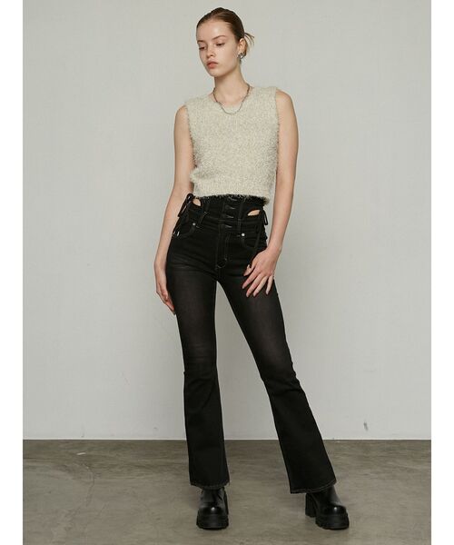 EMODA（エモダ）の「フラッフィーニットタンクトップ（タンクトップ・レディース・アイボリー/ライム/グレー/ブラック・FREE）」の6枚目の写真