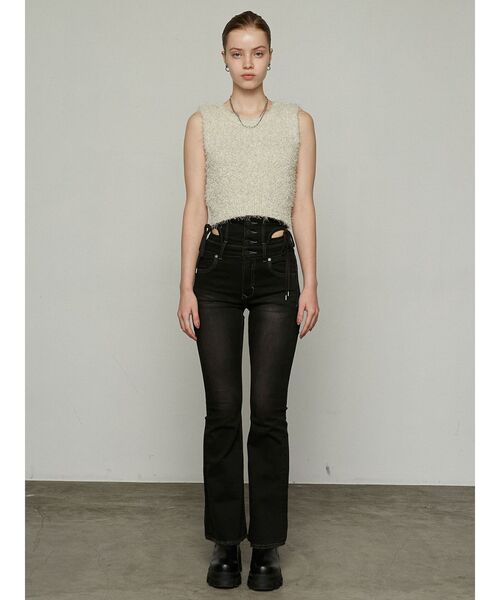 EMODA（エモダ）の「フラッフィーニットタンクトップ（タンクトップ・レディース・アイボリー/ライム/グレー/ブラック・FREE）」の5枚目の写真