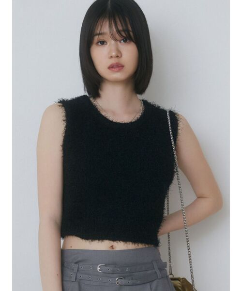 EMODA（エモダ）の「フラッフィーニットタンクトップ（タンクトップ・レディース・アイボリー/ライム/グレー/ブラック・FREE）」の21枚目の写真