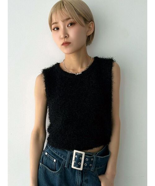 EMODA（エモダ）の「フラッフィーニットタンクトップ（タンクトップ・レディース・アイボリー/ライム/グレー/ブラック・FREE）」の22枚目の写真