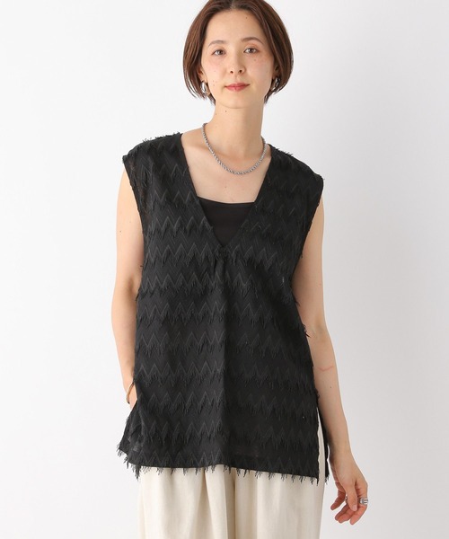 レプシィム LEPSIM　Wジッパーフリルベスト　ブラック LEPSIM｜シアーチュールフリルベスト | Rakuten Fashion(楽天