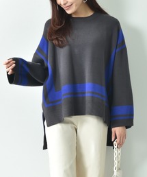 配色ラインデザインプルオーバー