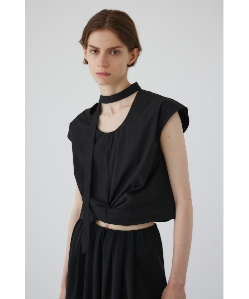 RIM.ARK(リムアーク)の「Twist tie tops(Tシャツ/カットソー・レディース・ブラック/グリーン/ライトイエロー・38/36)」の2枚目の写真