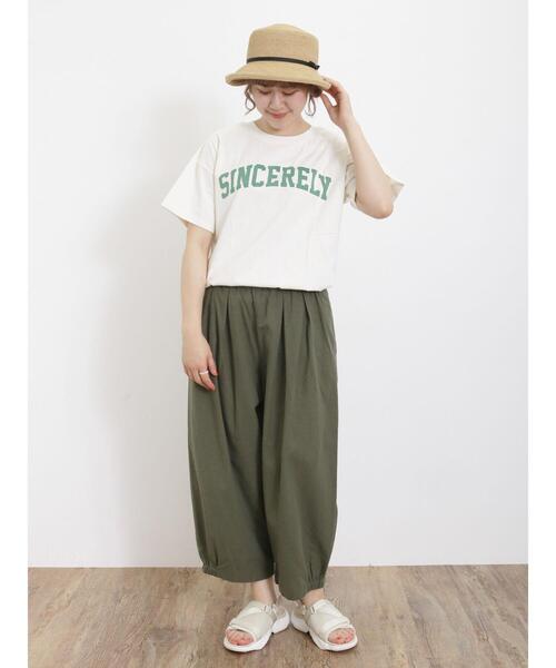 Samansa Mos2（サマンサ モスモス）の「【UVカット】ロゴプリントTシャツ（Tシャツ/カットソー・レディース・キナリ/オフホワイト/チャコールグレー/ブラウン・F）」の13枚目の写真