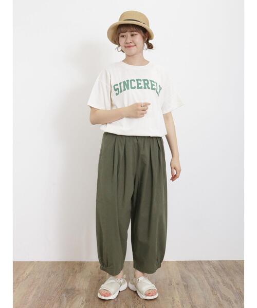 Samansa Mos2（サマンサ モスモス）の「【UVカット】ロゴプリントTシャツ（Tシャツ/カットソー・レディース・キナリ/オフホワイト/チャコールグレー/ブラウン・F）」の14枚目の写真