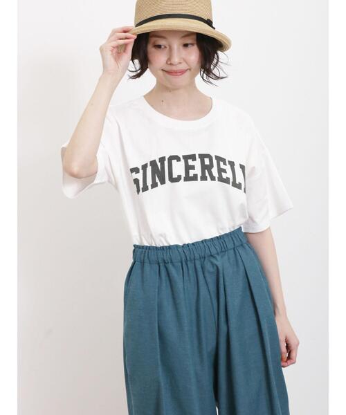 Samansa Mos2（サマンサ モスモス）の「【UVカット】ロゴプリントTシャツ（Tシャツ/カットソー・レディース・キナリ/オフホワイト/チャコールグレー/ブラウン・F）」の17枚目の写真