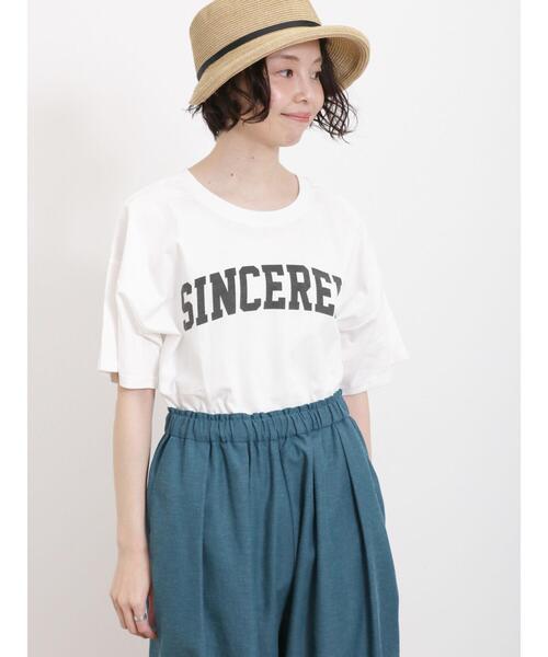 Samansa Mos2（サマンサ モスモス）の「【UVカット】ロゴプリントTシャツ（Tシャツ/カットソー・レディース・キナリ/オフホワイト/チャコールグレー/ブラウン・F）」の19枚目の写真