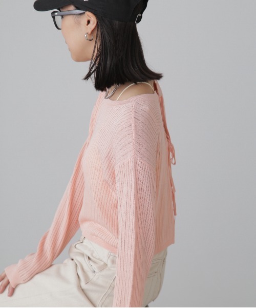 FREE'S MART(フリーズマート)の「◇前後2WAYメッシュニット(カーディガン/ボレロ・レディース・ピンク/ベージュ/ブラック/グレー・FREE)」の22枚目の写真